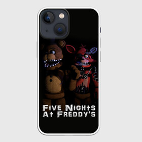 Чехол для iPhone 13 mini с принтом Five Nights At Freddys в Петрозаводске,  |  | five nights at freddys | foxy | аниматроники | игра | компьютерная игра | робот | фокси | фредди | чика