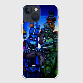 Чехол для iPhone 13 mini с принтом Five Nights At Freddys в Петрозаводске,  |  | five nights at freddys | foxy | аниматроники | игра | компьютерная игра | робот | фокси | фредди | чика