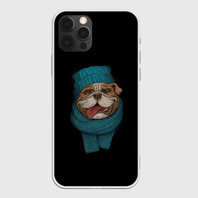 Чехол для iPhone 12 Pro Max с принтом Бульдог в Петрозаводске, Силикон |  | арт | бульдог | вязанный | зима | зимняя одежда | иллюстрация | пес | песик | псина | собака | шарф