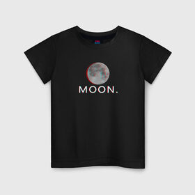 Детская футболка хлопок с принтом Moon. в Петрозаводске, 100% хлопок | круглый вырез горловины, полуприлегающий силуэт, длина до линии бедер | glitch | glitchart | moon | neon | space | trend | глитч | космос | луна | мода | неон