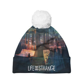 Шапка 3D c помпоном с принтом Life is Strange в Петрозаводске, 100% полиэстер | универсальный размер, печать по всей поверхности изделия | 