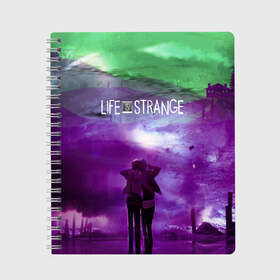 Тетрадь с принтом Life is Strange в Петрозаводске, 100% бумага | 48 листов, плотность листов — 60 г/м2, плотность картонной обложки — 250 г/м2. Листы скреплены сбоку удобной пружинной спиралью. Уголки страниц и обложки скругленные. Цвет линий — светло-серый
 | caulfield | chloe price | game | kate marsh | life | life is strange | life is strange: before the storm | max | strange | две луны | игры | кейт марш | колфилд | макс | подростки | студенты