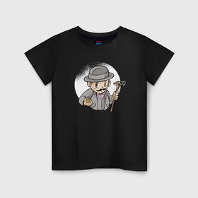 Детская футболка хлопок с принтом Пуаро Агаты Кристи в Петрозаводске, 100% хлопок | круглый вырез горловины, полуприлегающий силуэт, длина до линии бедер | Тематика изображения на принте: 