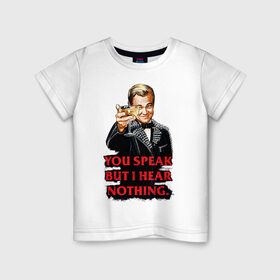 Детская футболка хлопок с принтом Gatsby в Петрозаводске, 100% хлопок | круглый вырез горловины, полуприлегающий силуэт, длина до линии бедер | leonardo dicaprio | the great gatsby | великий гэтсби | леонардо дикаприо