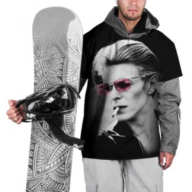 Накидка на куртку 3D с принтом Дэвид Боуи в Петрозаводске, 100% полиэстер |  | bowie | david bowie | david robert jones | ziggy stardust | боуи | дэвид боуи | музыка | рок