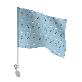 Флаг для автомобиля с принтом Бульки вниз головой в Петрозаводске, 100% полиэстер | Размер: 30*21 см | английский | бульдог | пес | собака | французский