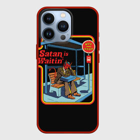 Чехол для iPhone 13 Pro с принтом Satan Waitin в Петрозаводске,  |  | 80 е | 80s | 90 е | 90s | oldschool | retro | retrowave | stranger thing | vintage | винтаж | олдскул | ретро | ретровейв | странные дела