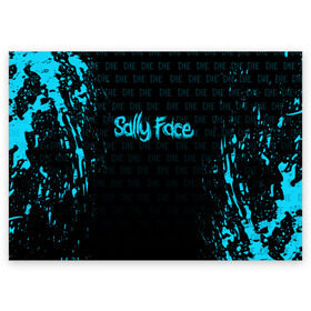 Поздравительная открытка с принтом SALLY FACE в Петрозаводске, 100% бумага | плотность бумаги 280 г/м2, матовая, на обратной стороне линовка и место для марки
 | death | die | face | game | horror | sally | sally face | игра | мальчик с протезом | салли | салли фейс | ужасы