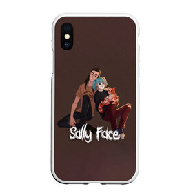 Чехол для iPhone XS Max матовый с принтом Sally Face в Петрозаводске, Силикон | Область печати: задняя сторона чехла, без боковых панелей | blue | diane | face | fisher | gizmo | henry | johnson | killer | larry | sally | генри | гизмо | джонсон | диана | ларри | лицо | салли | фейс | фишер