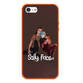 Чехол для iPhone 5/5S матовый с принтом Sally Face в Петрозаводске, Силикон | Область печати: задняя сторона чехла, без боковых панелей | blue | diane | face | fisher | gizmo | henry | johnson | killer | larry | sally | генри | гизмо | джонсон | диана | ларри | лицо | салли | фейс | фишер