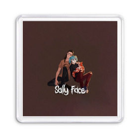 Магнит 55*55 с принтом Sally Face в Петрозаводске, Пластик | Размер: 65*65 мм; Размер печати: 55*55 мм | Тематика изображения на принте: blue | diane | face | fisher | gizmo | henry | johnson | killer | larry | sally | генри | гизмо | джонсон | диана | ларри | лицо | салли | фейс | фишер