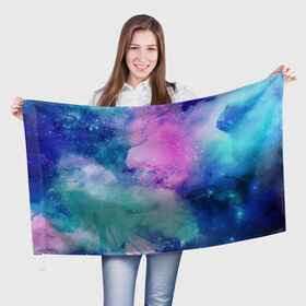 Флаг 3D с принтом Космос в Петрозаводске, 100% полиэстер | плотность ткани — 95 г/м2, размер — 67 х 109 см. Принт наносится с одной стороны | abstract | galaxy | space | абстракция | арт | галактика | космос | небо