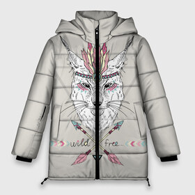 Женская зимняя куртка 3D с принтом Рысь индеец в Петрозаводске, верх — 100% полиэстер; подкладка — 100% полиэстер; утеплитель — 100% полиэстер | длина ниже бедра, силуэт Оверсайз. Есть воротник-стойка, отстегивающийся капюшон и ветрозащитная планка. 

Боковые карманы с листочкой на кнопках и внутренний карман на молнии | бежевый | взгляд | голова | графика | дикий | животное | индеец | ирокез | картинка | кисточки | красивый | крутой | лучший | мода | модный | молодёжная | орнамент | перья | природа | пушистый | рисунок
