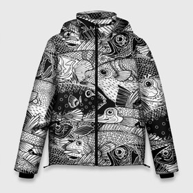 Мужская зимняя куртка 3D с принтом Рыбы в Петрозаводске, верх — 100% полиэстер; подкладка — 100% полиэстер; утеплитель — 100% полиэстер | длина ниже бедра, свободный силуэт Оверсайз. Есть воротник-стойка, отстегивающийся капюшон и ветрозащитная планка. 

Боковые карманы с листочкой на кнопках и внутренний карман на молнии. | beautiful | best | cool | depth | fashio | fish | graphics | pattern | picture | trendy | underwater | water | world | youth | белый | вода | глубина | графика | картинка | красивый | крутой | лучший | мир | мода | модный | молодёжная | подводный | рисуно
