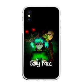 Чехол для iPhone XS Max матовый с принтом Sally Face в Петрозаводске, Силикон | Область печати: задняя сторона чехла, без боковых панелей | blue | diane | face | fisher | gizmo | henry | johnson | killer | larry | sally | генри | гизмо | джонсон | диана | ларри | лицо | салли | фейс | фишер