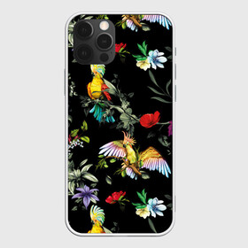 Чехол для iPhone 12 Pro Max с принтом Попугаи в Петрозаводске, Силикон |  | parrots | ветки | графика | джунгли | искусство | картинка | красивый | красный | крутой | листья | мода | модный | молодёжная | орнамент | попугаи | рисунок | розовый | рукоделие | синий | стиль