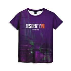 Женская футболка 3D с принтом Resident evil 7 в Петрозаводске, 100% полиэфир ( синтетическое хлопкоподобное полотно) | прямой крой, круглый вырез горловины, длина до линии бедер | 
