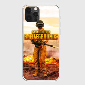 Чехол для iPhone 12 Pro с принтом PUBG в Петрозаводске, силикон | область печати: задняя сторона чехла, без боковых панелей | 2019 | battle royale | battlegrounds | chicken | cs:go | csgo | dinner | dota | dota2 | playerunknown’s | pubg | winner | боевик | война | игры | известные | королевская битва | ксго | оружие | пабг | шутеры