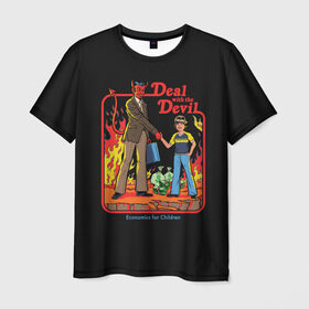 Мужская футболка 3D с принтом Devil Deal в Петрозаводске, 100% полиэфир | прямой крой, круглый вырез горловины, длина до линии бедер | 80 е | 80s | 90 е | 90s | oldschool | retro | retrowave | stranger thing | vintage | винтаж | олдскул | ретро | ретровейв | странные дела