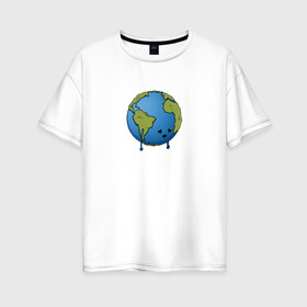 Женская футболка хлопок Oversize с принтом I Hate Humans в Петрозаводске, 100% хлопок | свободный крой, круглый ворот, спущенный рукав, длина до линии бедер
 | глобальное потепление | звезды | земля | катаклизм | космос | надпись | ненавижу людей | планета | природа | человечество | экология | юмор