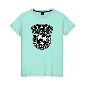 Женская футболка хлопок с принтом S.T.A.R.S. RACCOON CITY в Петрозаводске, 100% хлопок | прямой крой, круглый вырез горловины, длина до линии бедер, слегка спущенное плечо | ada wong | biohazard | game | gamer | leon | logo | mistic | raccoon city | re2 | resident evil 2 | rpd | stars | umbrella | ада вонг | амбрелла | зомби | игра | мистика | ужасы