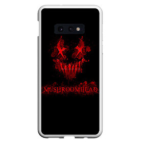 Чехол для Samsung S10E с принтом Mushroomhead в Петрозаводске, Силикон | Область печати: задняя сторона чехла, без боковых панелей | ac dc | disturbed | linkin park | lp | metal | metallica | mushroomhead | music | pop | rap | rock | slipknot | song | метал | музыка | рок