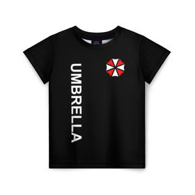 Детская футболка 3D с принтом UMBRELLA CORP в Петрозаводске, 100% гипоаллергенный полиэфир | прямой крой, круглый вырез горловины, длина до линии бедер, чуть спущенное плечо, ткань немного тянется | Тематика изображения на принте: ada wong | biohazard | game | gamer | leon | logo | mistic | raccoon city | re2 | resident evil 2 | rpd | stars | umbrella | ада вонг | амбрелла | зомби | игра | мистика | ужасы