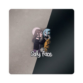 Магнит виниловый Квадрат с принтом Sally Face в Петрозаводске, полимерный материал с магнитным слоем | размер 9*9 см, закругленные углы | sally face | гизмо | девид | девочка | игра | лари | ларри | мальчик | маска | мрачная | на лице | пых | с протезом | сал | сали | салли | салли фейс | фейс | фэйс | эддисон | эшли