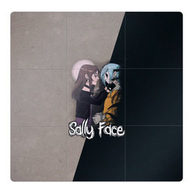 Магнитный плакат 3Х3 с принтом Sally Face в Петрозаводске, Полимерный материал с магнитным слоем | 9 деталей размером 9*9 см | sally face | гизмо | девид | девочка | игра | лари | ларри | мальчик | маска | мрачная | на лице | пых | с протезом | сал | сали | салли | салли фейс | фейс | фэйс | эддисон | эшли