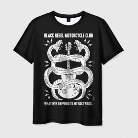 Мужская футболка 3D с принтом Black Rebel Motorcycle Club в Петрозаводске, 100% полиэфир | прямой крой, круглый вырез горловины, длина до линии бедер | black rebel motorcycle club | brmc | rock | группы | инди | музыка | рок | рок н ролл