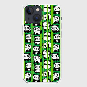 Чехол для iPhone 13 mini с принтом Медведи панда в Петрозаводске,  |  | animals | bamboo | bears | branches | funny | panda | trees | аниме | бамбук | весёлые | ветки | графика | деревья | животные | зелёный | искусство | картинка | красивый | крутой | малыши | медведи | мода | модный | молодёжная