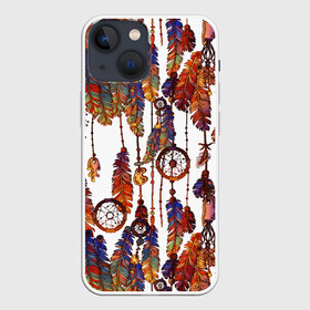 Чехол для iPhone 13 mini с принтом Бохо в Петрозаводске,  |  | boho | hippie | белый | бохо | бусы | винтаж | графика | индейцы | искусство | камни | картинка | крутой | ловцы | лучший | милитари | мода | модный | молодёжная | ожелелье | перья | рисунок | сафари | снов