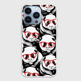 Чехол для iPhone 13 Pro с принтом Панды в красных очках в Петрозаводске,  |  | animals | bears | funny | head | muzzl | pandas | red | весёлые | взгляд | голова | графика | животные | искусство | картинка | красивый | красные | крутой | медведи | мода | модный | молодёжная | очки | панды | рисунок