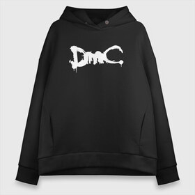 Женское худи Oversize хлопок с принтом DMC (НА СПИНЕ) в Петрозаводске, френч-терри — 70% хлопок, 30% полиэстер. Мягкий теплый начес внутри —100% хлопок | боковые карманы, эластичные манжеты и нижняя кромка, капюшон на магнитной кнопке | dante | devil may cry | devil may cry 5 | dmc | game | hell | play | sword | ад | данте | игры | компьютерные игры 2019 | меч