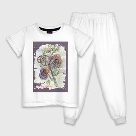 Детская пижама хлопок с принтом Механический цветок в Петрозаводске, 100% хлопок |  брюки и футболка прямого кроя, без карманов, на брюках мягкая резинка на поясе и по низу штанин
 | steampunk | механика | ретро | рисунок | стимпанк | цветы