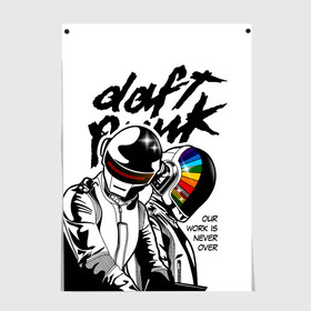 Постер с принтом Daft Punk в Петрозаводске, 100% бумага
 | бумага, плотность 150 мг. Матовая, но за счет высокого коэффициента гладкости имеет небольшой блеск и дает на свету блики, но в отличии от глянцевой бумаги не покрыта лаком | daft punk | electronic | house | human | music | robot | дафт панк | музыка | синти поп | хаус | электроника