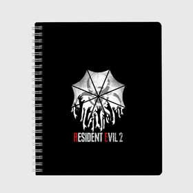 Тетрадь с принтом Resident Evil 2 в Петрозаводске, 100% бумага | 48 листов, плотность листов — 60 г/м2, плотность картонной обложки — 250 г/м2. Листы скреплены сбоку удобной пружинной спиралью. Уголки страниц и обложки скругленные. Цвет линий — светло-серый
 | 2 | biohazard | claire | evil | horror | raccoon | resident | survival | t virus | t вирус | выживание | зла | кеннеди | клэр | леон | обитель | раккун | редфилд | скотт | ужас