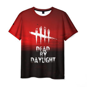 Мужская футболка 3D с принтом DEAD BY DAYLIGHT в Петрозаводске, 100% полиэфир | прямой крой, круглый вырез горловины, длина до линии бедер | dead by daylight | game | hillbilly | maniacs | trapper | wraith | деревенщина | игра | мертвые днем | охотник | призрак