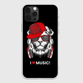 Чехол для iPhone 12 Pro Max с принтом I love music! в Петрозаводске, Силикон |  | art | creativity | drawing | graphics | ph | picture | бейсболка | голова | графика | грива | дикий | животное | искусство | картинка | красный | крутой | лев | лучший | модный | музыка | наушники | очки | рисунок | сердце