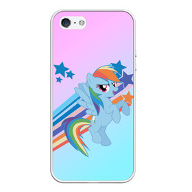 Чехол для iPhone 5/5S матовый с принтом Rainbow Dash в Петрозаводске, Силикон | Область печати: задняя сторона чехла, без боковых панелей | cute | mlp | pony | млп | пони | рейнбоу дэш