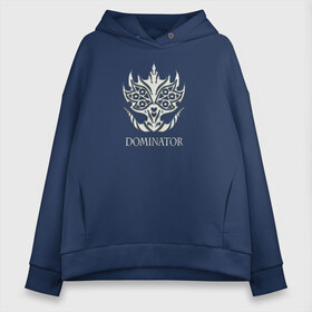 Женское худи Oversize хлопок с принтом Orc Mage - Dominator в Петрозаводске, френч-терри — 70% хлопок, 30% полиэстер. Мягкий теплый начес внутри —100% хлопок | боковые карманы, эластичные манжеты и нижняя кромка, капюшон на магнитной кнопке | Тематика изображения на принте: доминатор | линейка 2 | орк | файтер