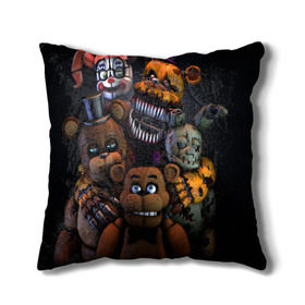 Подушка 3D с принтом Five Nights at Freddy`s в Петрозаводске, наволочка – 100% полиэстер, наполнитель – холлофайбер (легкий наполнитель, не вызывает аллергию). | состоит из подушки и наволочки. Наволочка на молнии, легко снимается для стирки | five nights at freddy s | game | horror | игры | механические куклы | ночь | охранник | пять ночей у фредди | светящиеся глаза | ужас