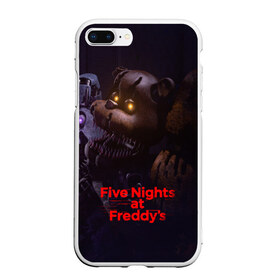 Чехол для iPhone 7Plus/8 Plus матовый с принтом Five Nights at Freddys в Петрозаводске, Силикон | Область печати: задняя сторона чехла, без боковых панелей | five nights at freddy s | game | horror | игры | механические куклы | ночь | охранник | пять ночей у фредди | светящиеся глаза | ужас