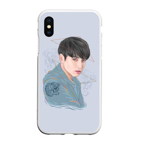 Чехол для iPhone XS Max матовый с принтом Jeon Jungkook в Петрозаводске, Силикон | Область печати: задняя сторона чехла, без боковых панелей | bts | gucci | jeon jungkook | k pop | korean pop | music | бтс | гуси | гучи | гуччи | кей поп | коллаб | чон чонгук