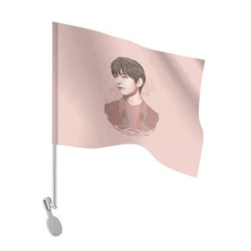 Флаг для автомобиля с принтом Kim Taehyung в Петрозаводске, 100% полиэстер | Размер: 30*21 см | bts | gucci | jeon jungkook | k pop | kim taehyung | korean pop | music | бтс | гуси | гучи | гуччи | кей поп | ким тхэ хён | коллаб | чон чонгук