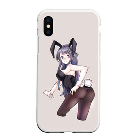 Чехол для iPhone XS Max матовый с принтом Bunny Girl в Петрозаводске, Силикон | Область печати: задняя сторона чехла, без боковых панелей | anime | rascal does not dream of bunny girl senpai | seishun buta yarou wa bunny girl senpai | аниме | сакурадзима май | сакута | этот глупый свин не понимает мечту девочки зайки