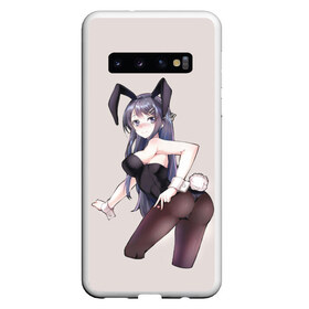 Чехол для Samsung Galaxy S10 с принтом Bunny Girl в Петрозаводске, Силикон | Область печати: задняя сторона чехла, без боковых панелей | anime | rascal does not dream of bunny girl senpai | seishun buta yarou wa bunny girl senpai | аниме | сакурадзима май | сакута | этот глупый свин не понимает мечту девочки зайки