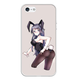 Чехол для iPhone 5/5S матовый с принтом Bunny Girl в Петрозаводске, Силикон | Область печати: задняя сторона чехла, без боковых панелей | anime | rascal does not dream of bunny girl senpai | seishun buta yarou wa bunny girl senpai | аниме | сакурадзима май | сакута | этот глупый свин не понимает мечту девочки зайки