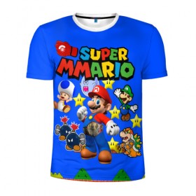 Мужская футболка 3D спортивная с принтом Mario MMA в Петрозаводске, 100% полиэстер с улучшенными характеристиками | приталенный силуэт, круглая горловина, широкие плечи, сужается к линии бедра | bad boy | mma | драка | марио | мма