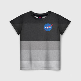 Детская футболка 3D с принтом NASA в Петрозаводске, 100% гипоаллергенный полиэфир | прямой крой, круглый вырез горловины, длина до линии бедер, чуть спущенное плечо, ткань немного тянется | nasa | space x | spacex | астронавт | астронавтика | вселенная | галактика | космонавт | космонавтика | космос | луна | марс | наса